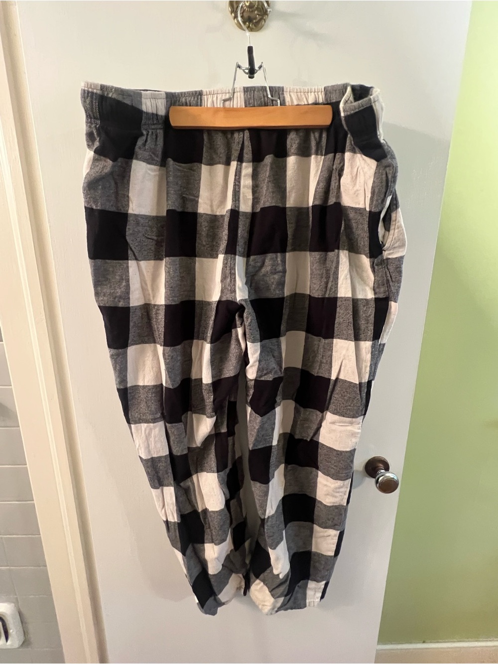 Old Navy Men’s Sz XXXL Flannel Pajama Pant White Black Buffalo Plaid 100% Cotton - Picture 7 of 11